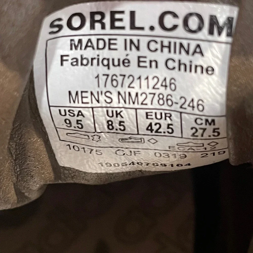 Sorel Madson Chukka Waterproof Brown Leather Boots Mens 9.5 Not Original Insoles